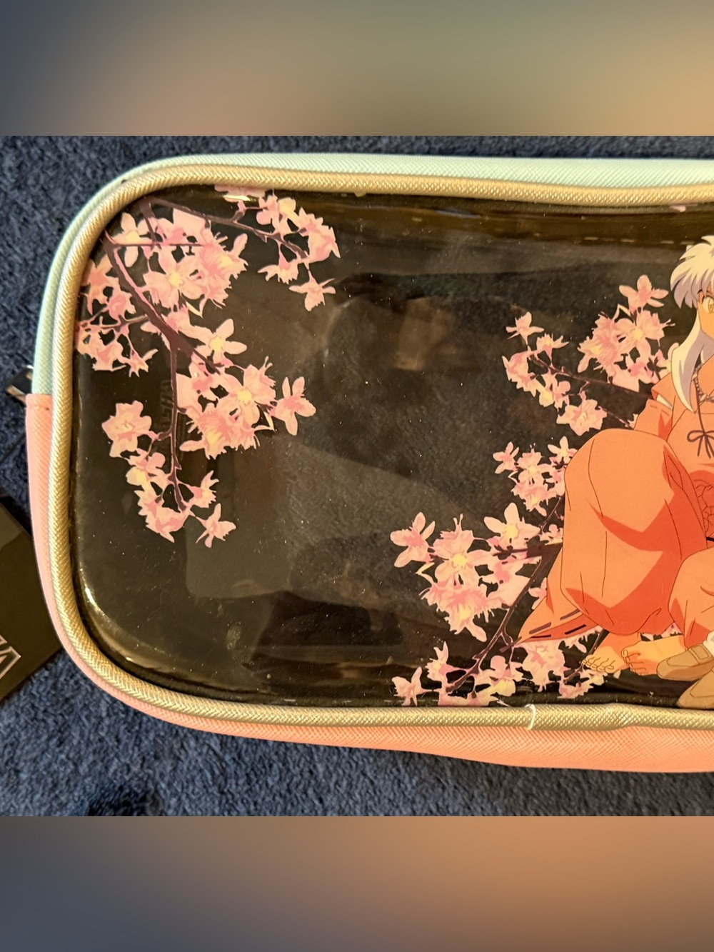 Inuyasha Pink Anime Cosmetic Bag with Clear Top - Picture 3 of 9